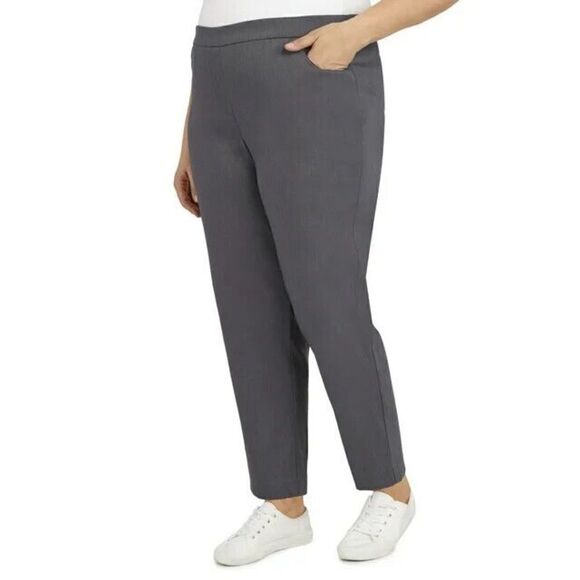 Alfred Dunner Pull-On Pant Allure Proportioned Elastic Waistband Gray Plus 18W - Picture 6 of 6